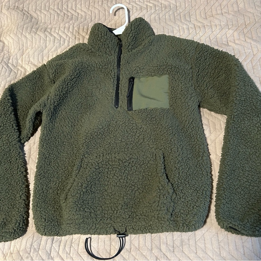 Planet Gold Olive Fleece Jacket
